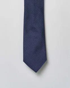 Cravatta Pellizzari blu micro armatura in pura seta