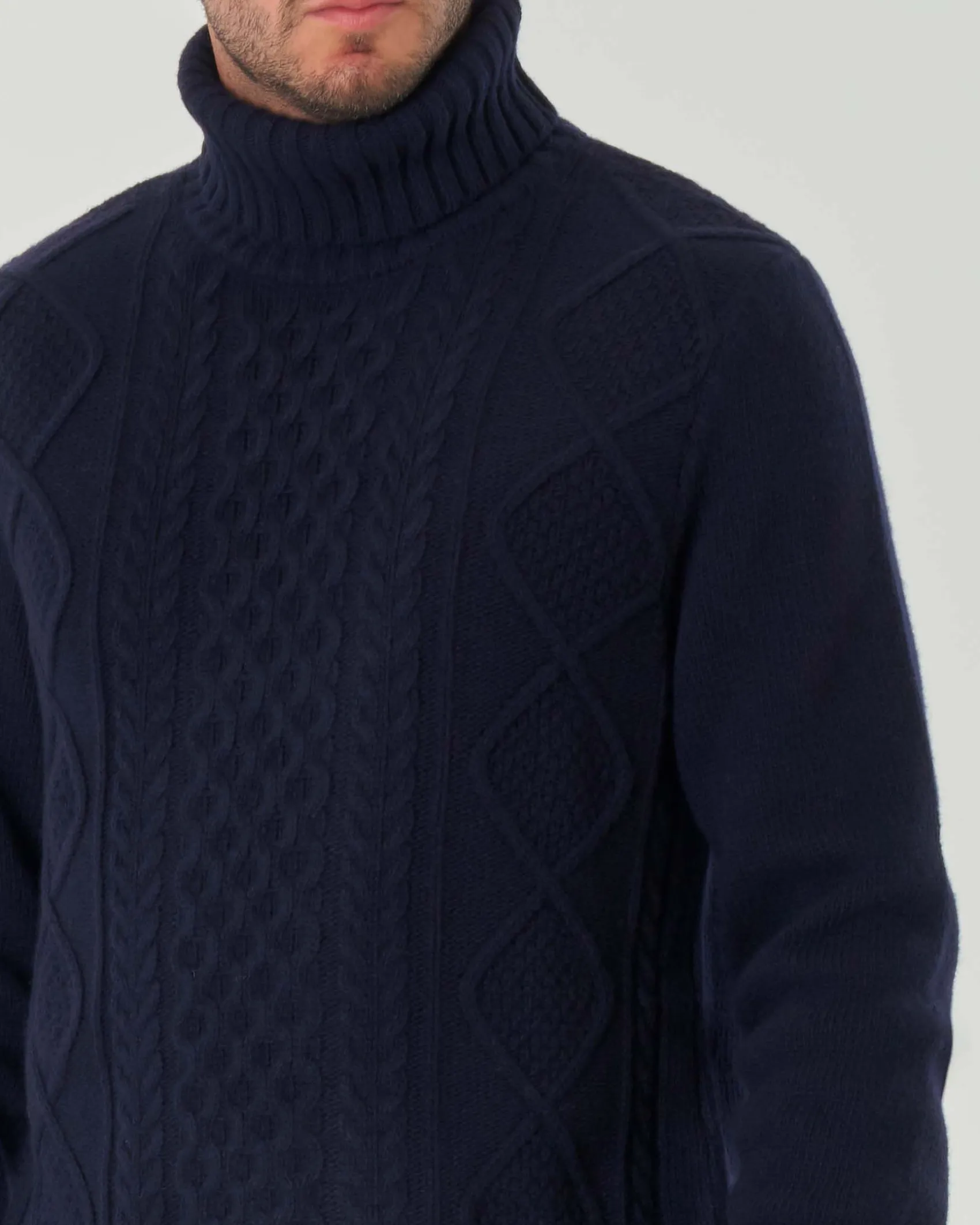 Dolcevita My Stuff blu in lana con motivo a trecce in stile norvegese