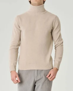 Dolcevita Pellizzari beige in misto lana e cachemire finezza 7