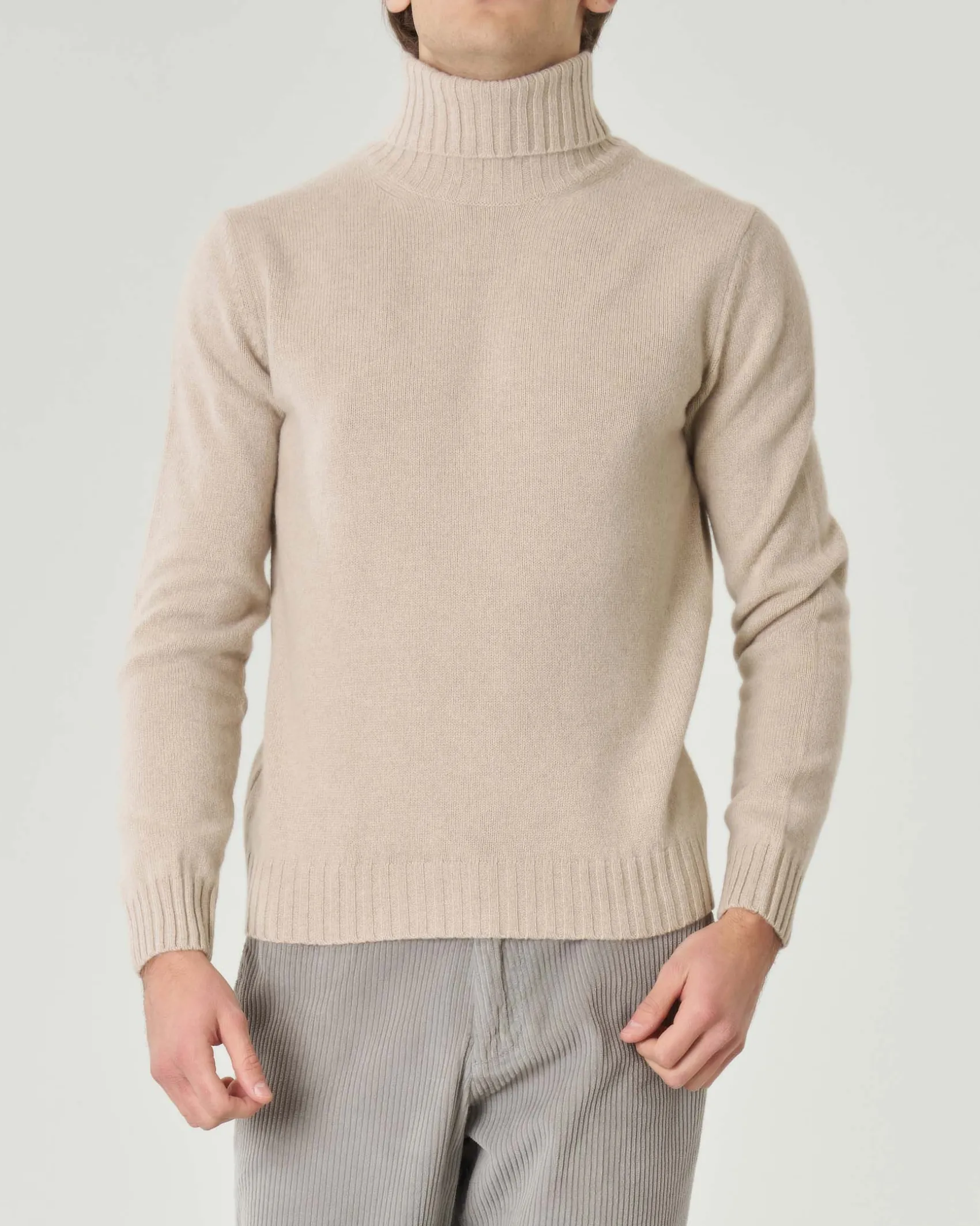 Dolcevita Pellizzari beige in misto lana e cachemire finezza 7