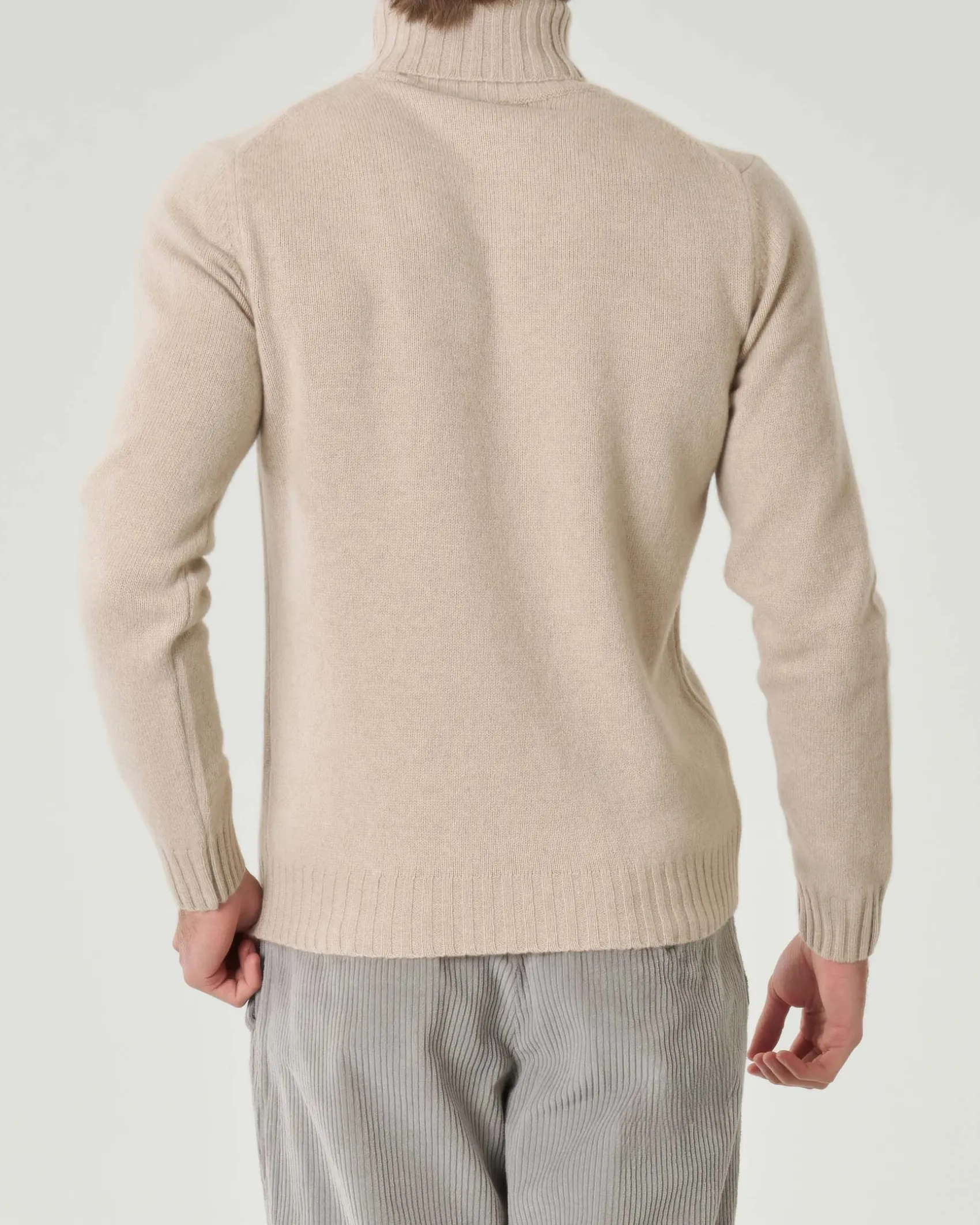Dolcevita Pellizzari beige in misto lana e cachemire finezza 7
