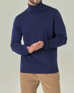 Dolcevita Pellizzari color indaco in pura lana merino