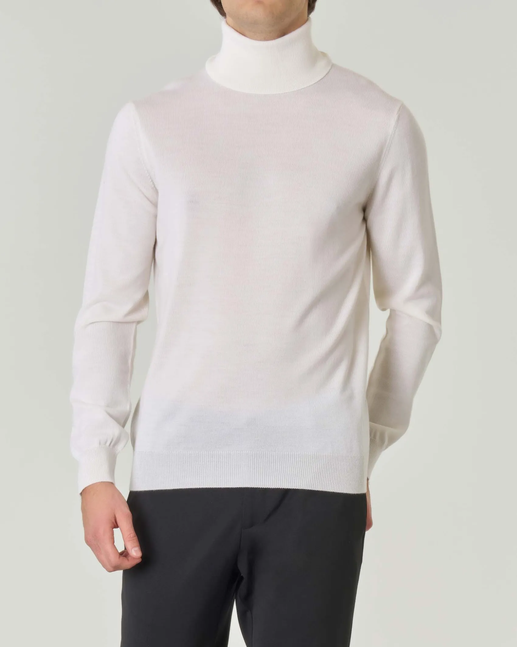 Dolcevita Pellizzari color panna in pura lana merino