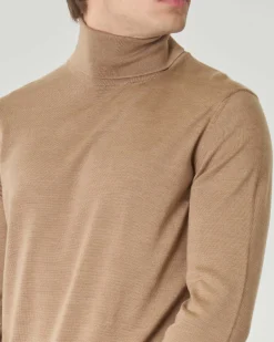 Dolcevita Pellizzari color cammello in pura lana merino