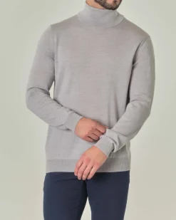 Dolcevita Pellizzari grigio chiaro in pura lana merino
