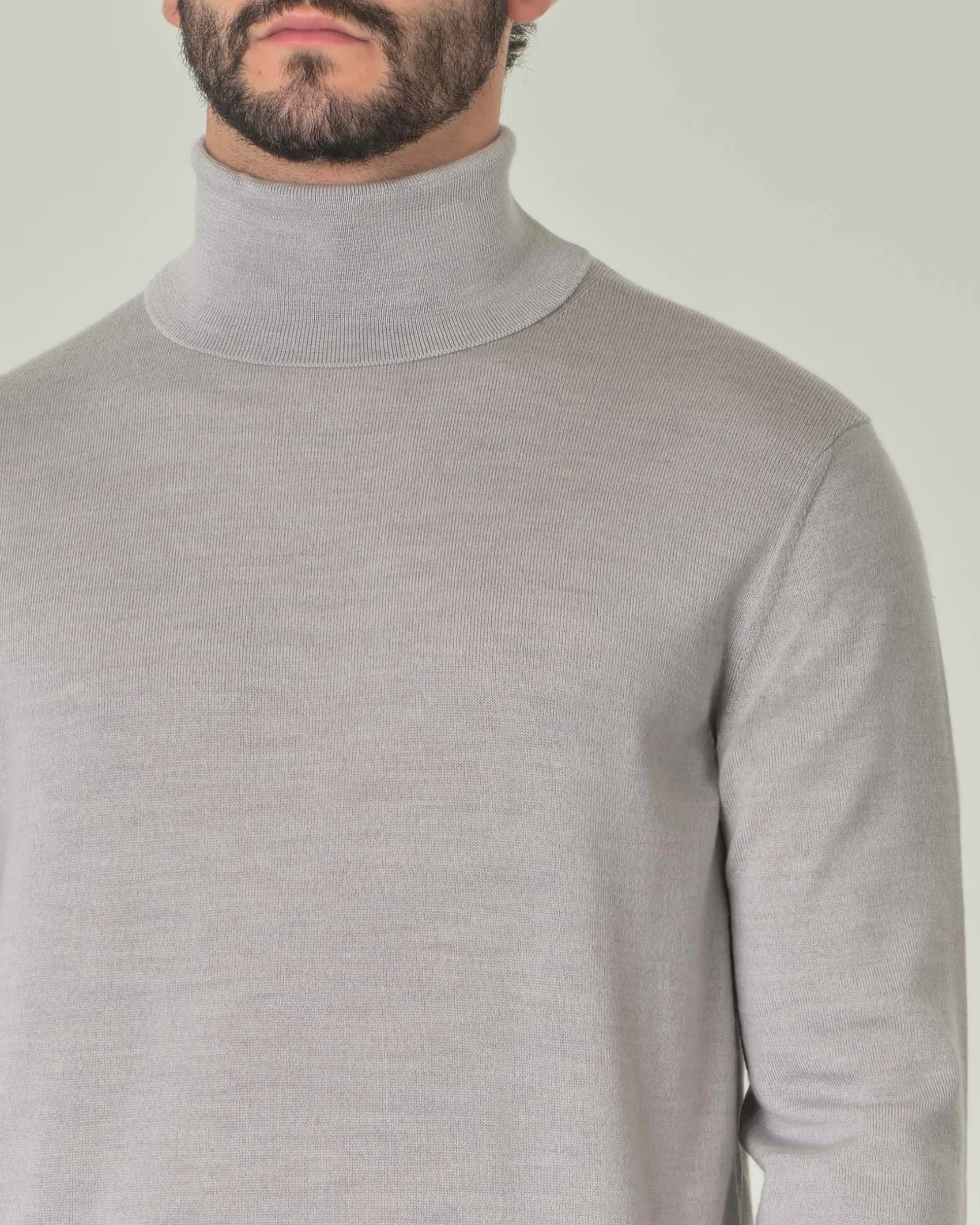 Dolcevita Pellizzari grigio chiaro in pura lana merino