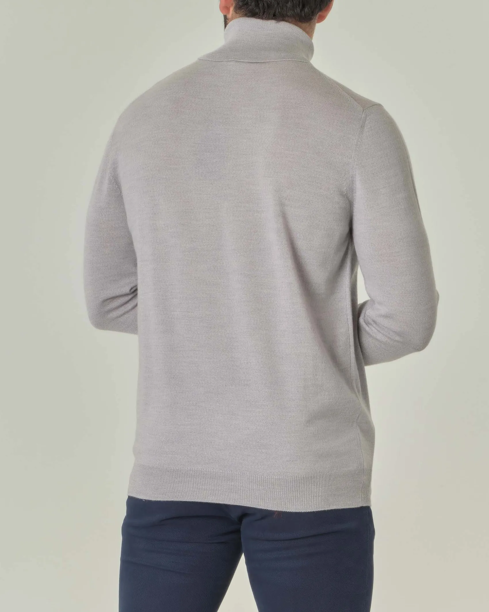 Dolcevita Pellizzari grigio chiaro in pura lana merino
