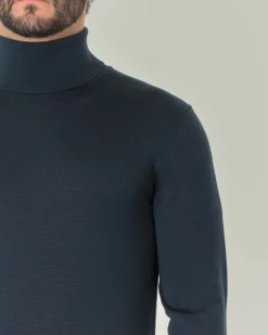 Dolcevita Pellizzari verde bottiglia in pura lana merino