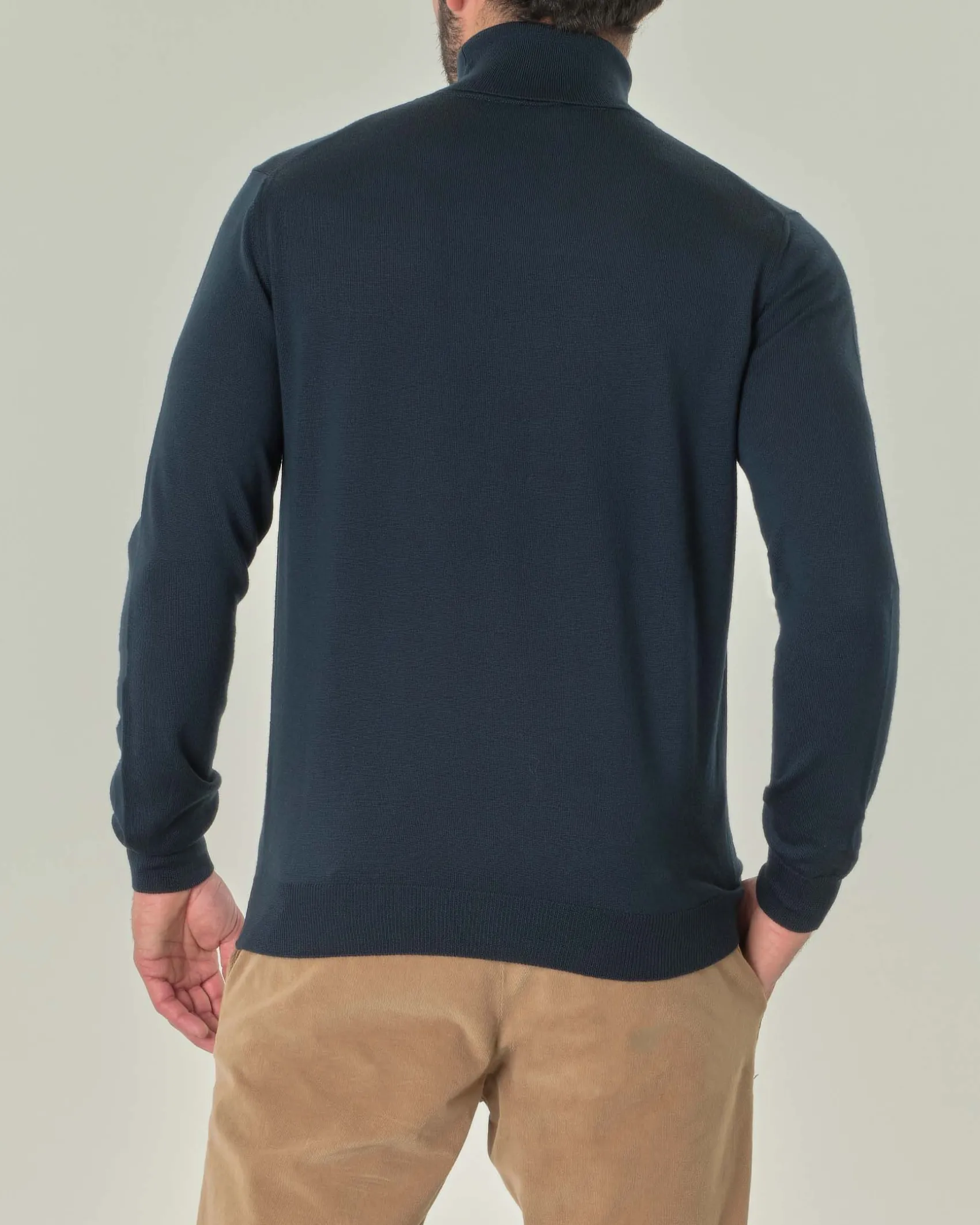 Dolcevita Pellizzari verde bottiglia in pura lana merino