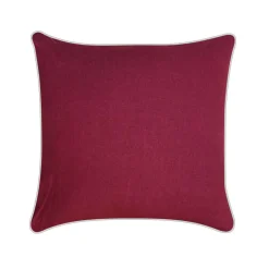 Federa per cuscino quadrato Boccaccio in lino bordeaux