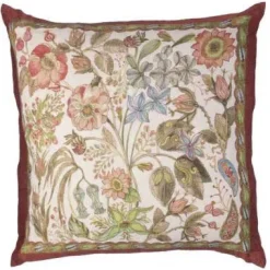 Federa per cuscino quadrato Occitane in lino a fantasia floreale multicolor
