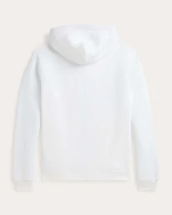 Felpa bianca Polo Ralph Lauren in misto cotone con cappuccio e chiusura a cerniera