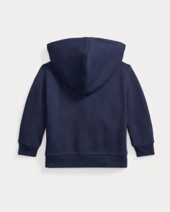 Felpa blu Polo Ralph Lauren in misto cotone con zip e cappuccio