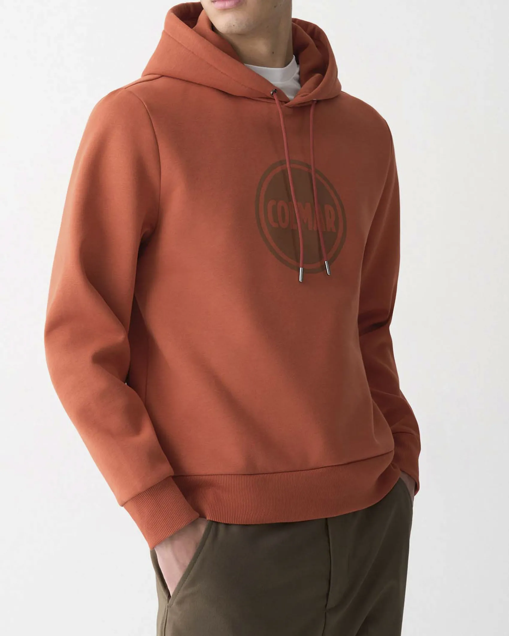 Felpa Colmar Originals coccio con cappuccio e logo bollo applicato sul petto