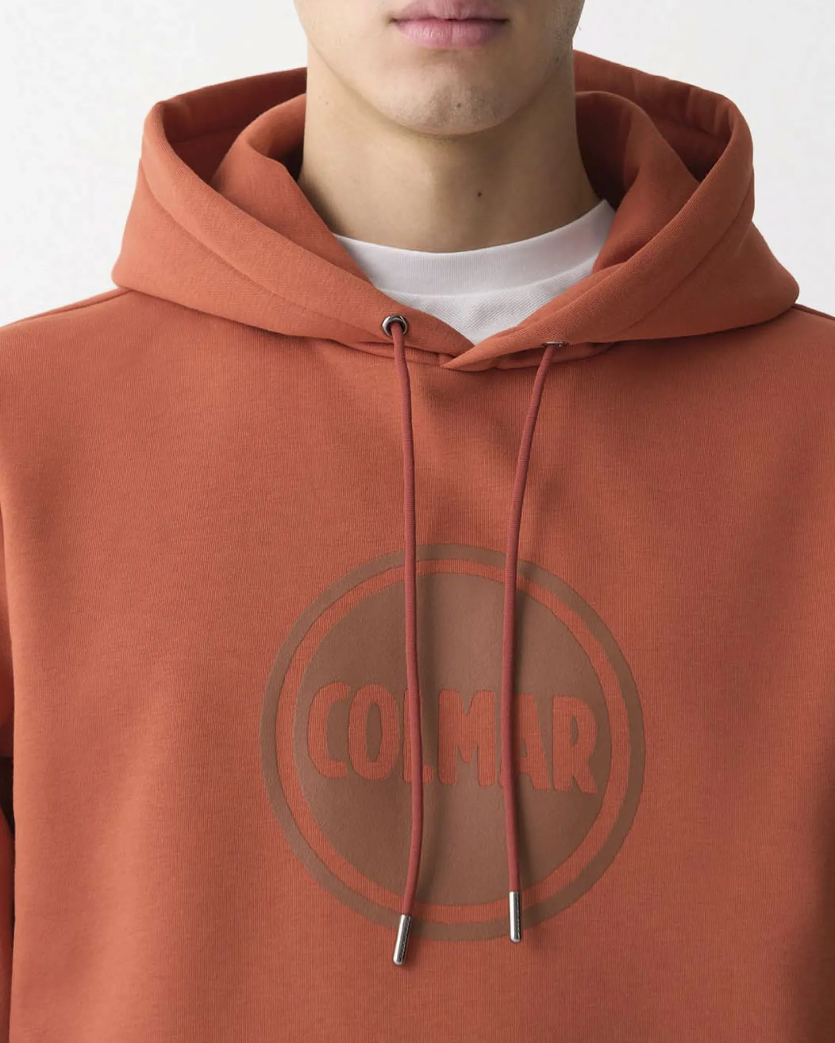Felpa Colmar Originals coccio con cappuccio e logo bollo applicato sul petto