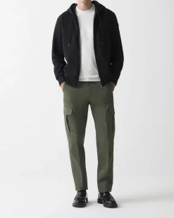 Felpa Colmar Originals nera con cappuccio chiusura zip e logo bollo applicato sulla manica