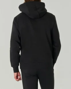 Felpa Colmar Originals nera con cappuccio e logo bollo applicato sul petto