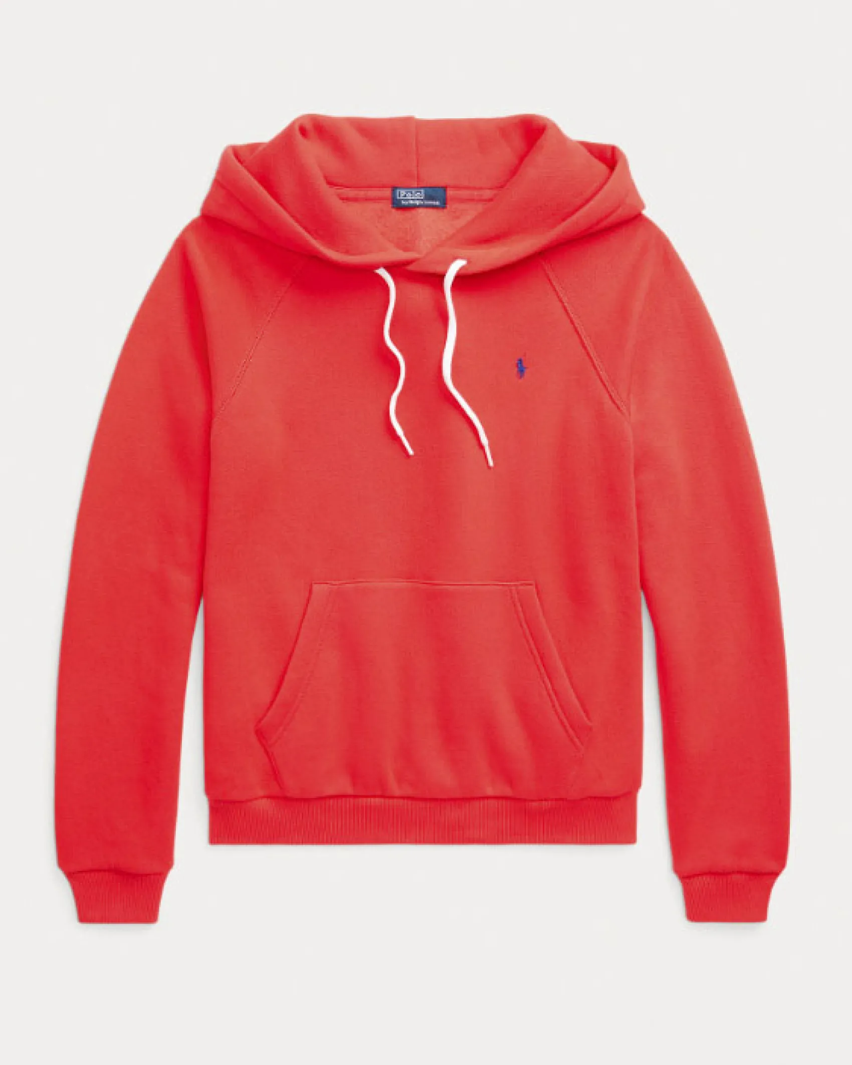 Felpa color corallo in misto cotone con cappuccio e maniche a marsupio