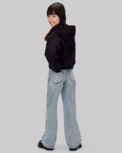 Felpa cropped Calvin Klein nera con cappuccio e zip
