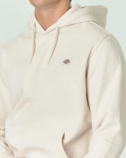 Felpa Dickies color panna con cappuccio e patch porta logo al petto