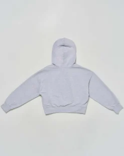 Felpa Dixie cropped grigio con cappuccio ed orsetto Real different