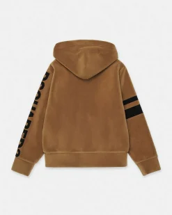 Felpa Dsquared2 in neoprene color cammello con cappuccio e zip