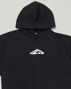 Felpa Dsquared2 nera con cappuccio e mini logo icon