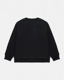 Felpa Dsquared2 nera in puro cotone con mini logo bianco