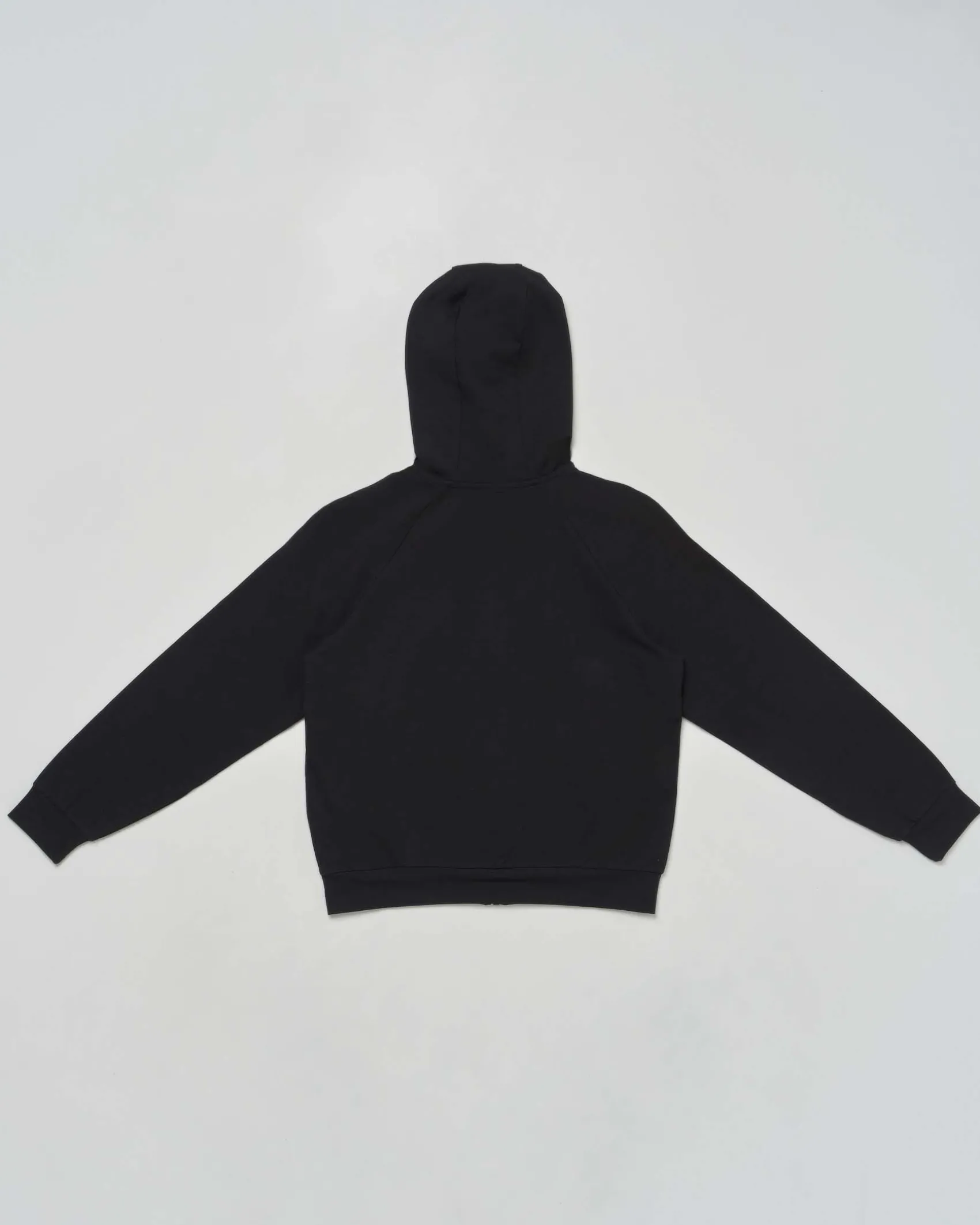 Felpa EA7 nera in misto cotone stretch con cappuccio e zip