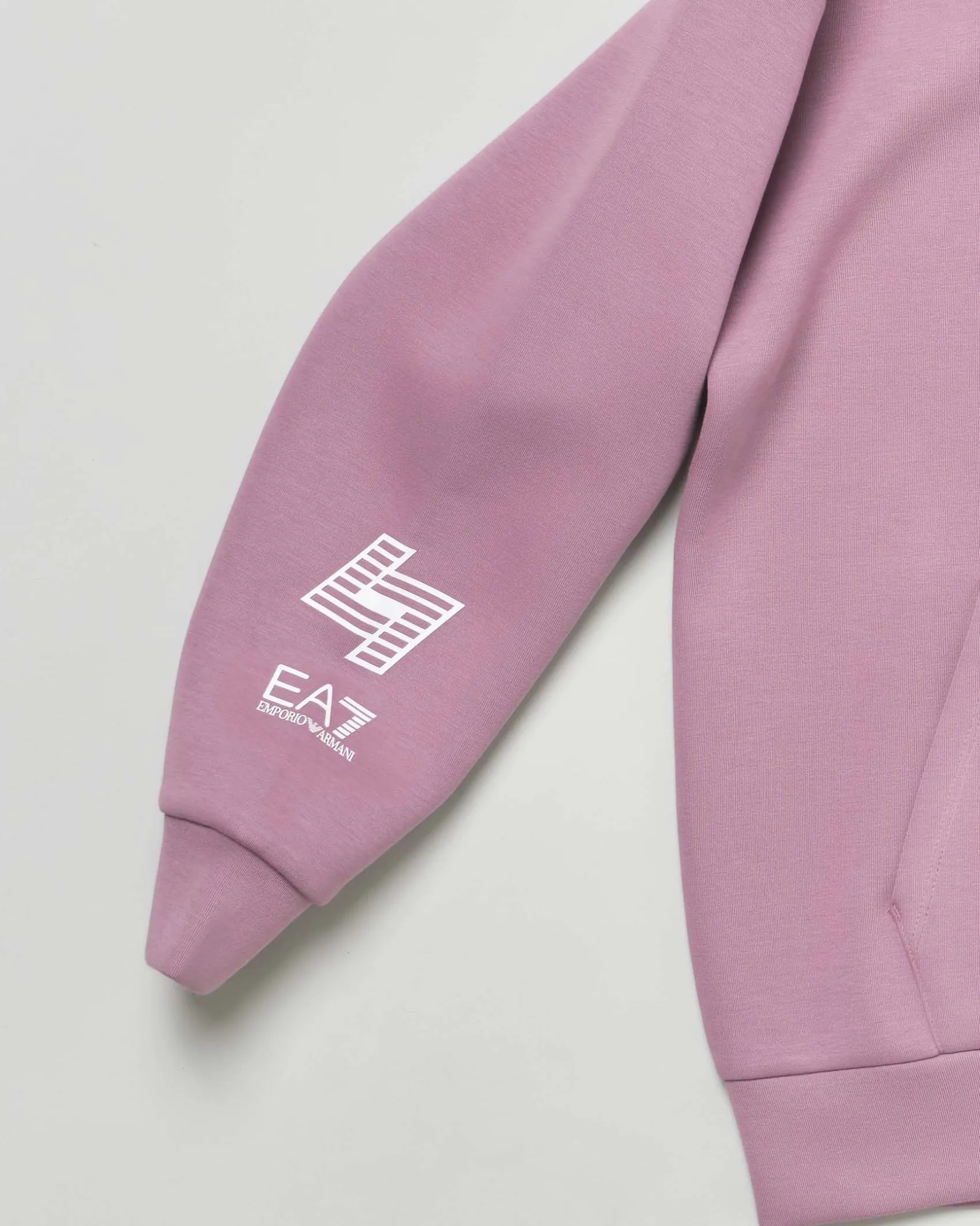 Felpa EA7 oversize color malva in neoprene linea natural ventus