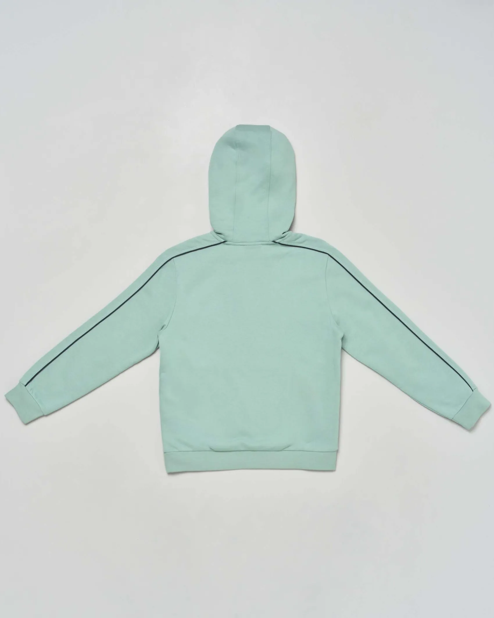 Felpa EA7 verde acqua con cappuccio e logo monogram