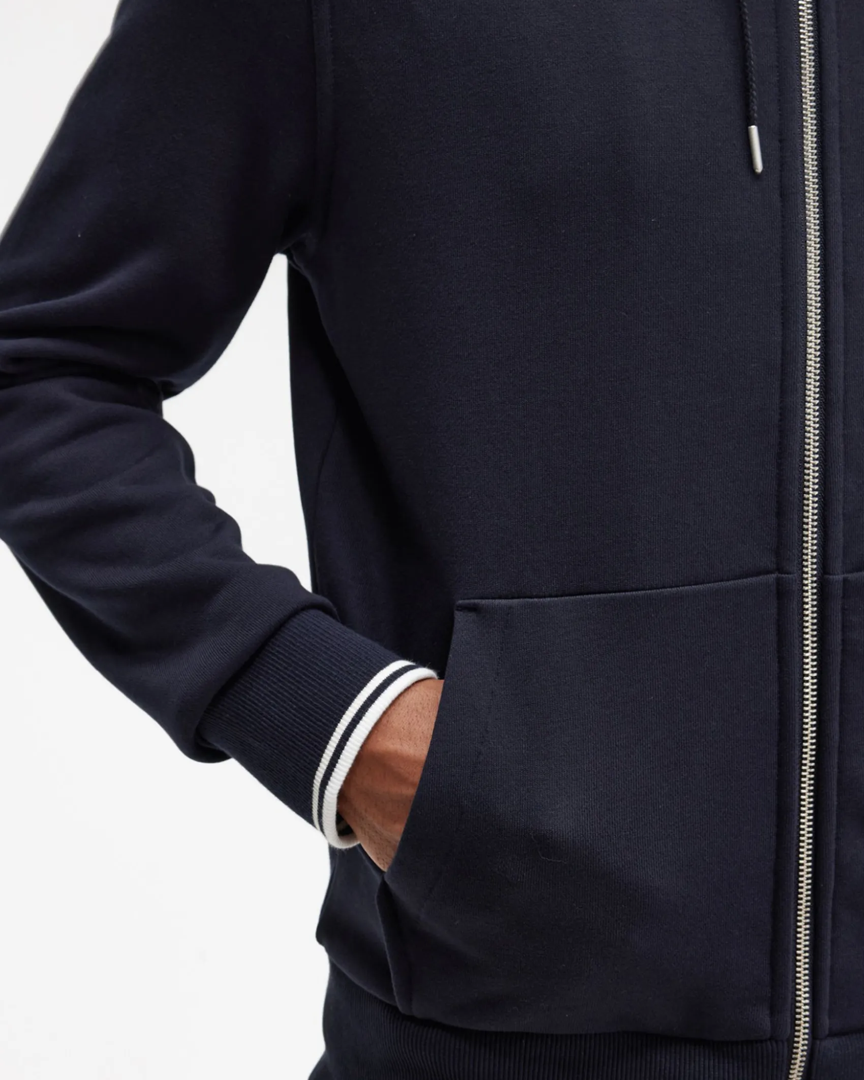 Felpa Fred Perry blu con cappuccio e chiusura zip