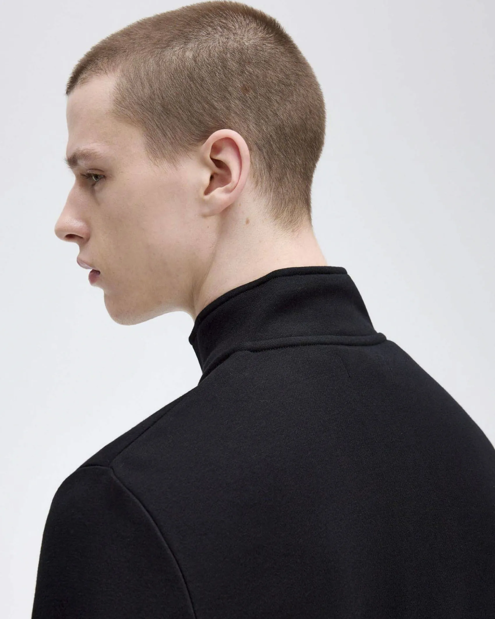 Felpa Fred Perry nera in cotone con apertura a mezza zip