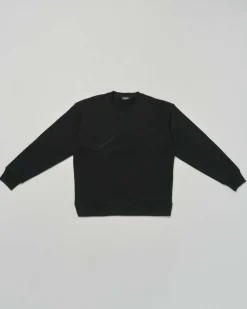 Felpa girocollo Dsquared2 nera in puro cotone con logo icon 3D