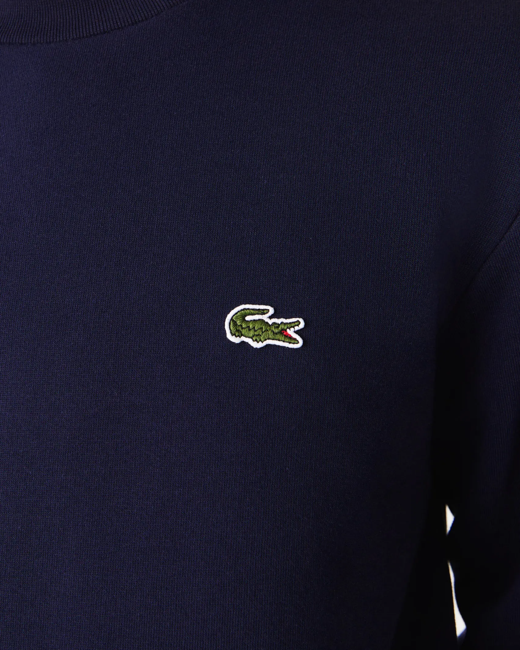 Felpa girocollo Lacoste blu con logo ricamato sul petto