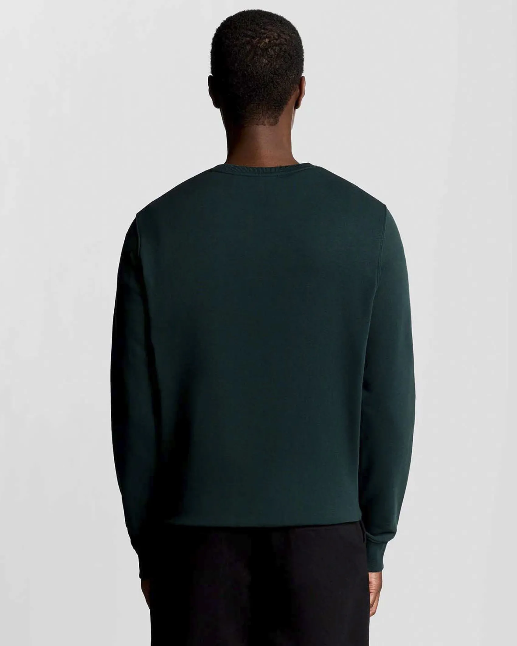 Felpa girocollo Lyle & Scott verde scuro con logo aquila gialla ricamato sul petto