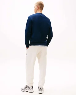 Felpa girocollo Tommy Jeans blu con flag porta logo al petto