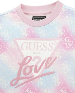 Felpa Guess multicolor sfumata con logo icon all over