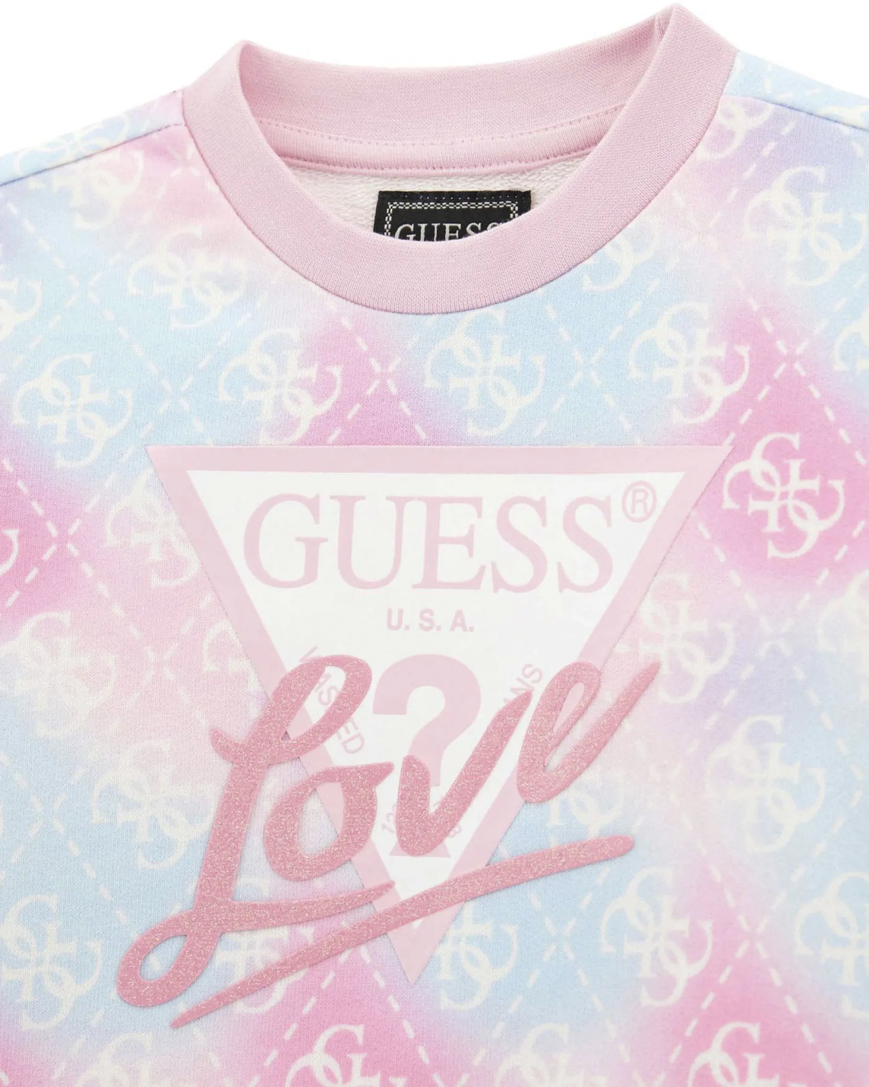 Felpa Guess multicolor sfumata con logo icon all over