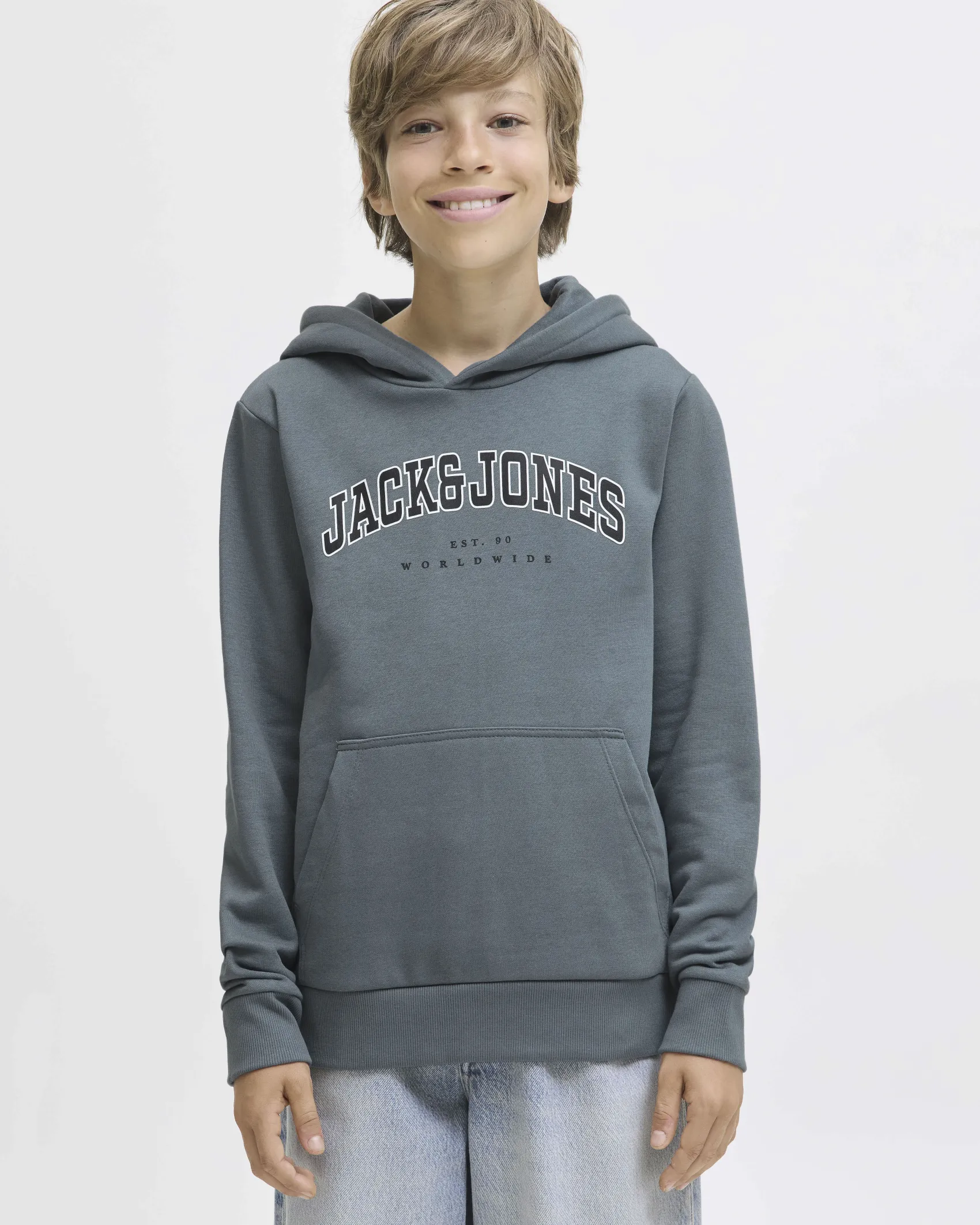 Felpa Jack & Jones avio a maniche lunghe con cappuccio e scritta logo