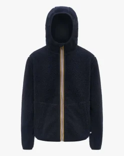 Felpa Jack Sherpa Polar blu in pile reversibile in sherpa con cappuccio e chiusura a cerniera
