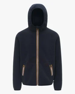 Felpa Jack Sherpa Polar blu in pile reversibile in sherpa con cappuccio e chiusura a cerniera