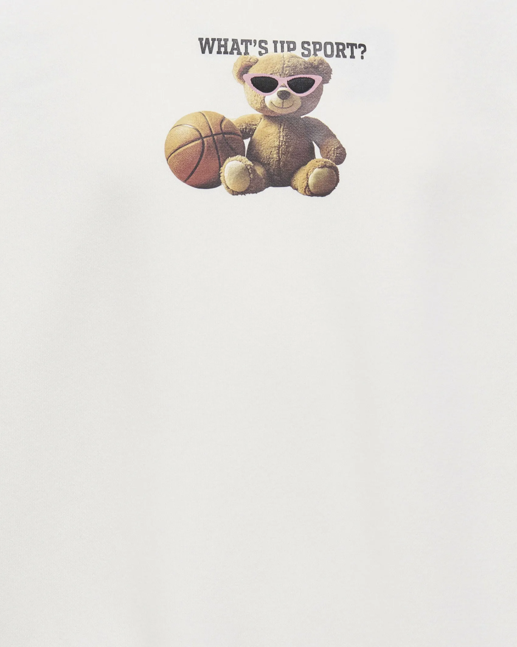 Felpa Kids Only avorio in misto cotone con orsetto basket