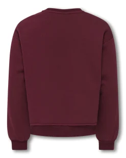 Felpa Kids Only bordeaux in misto cotone stile college