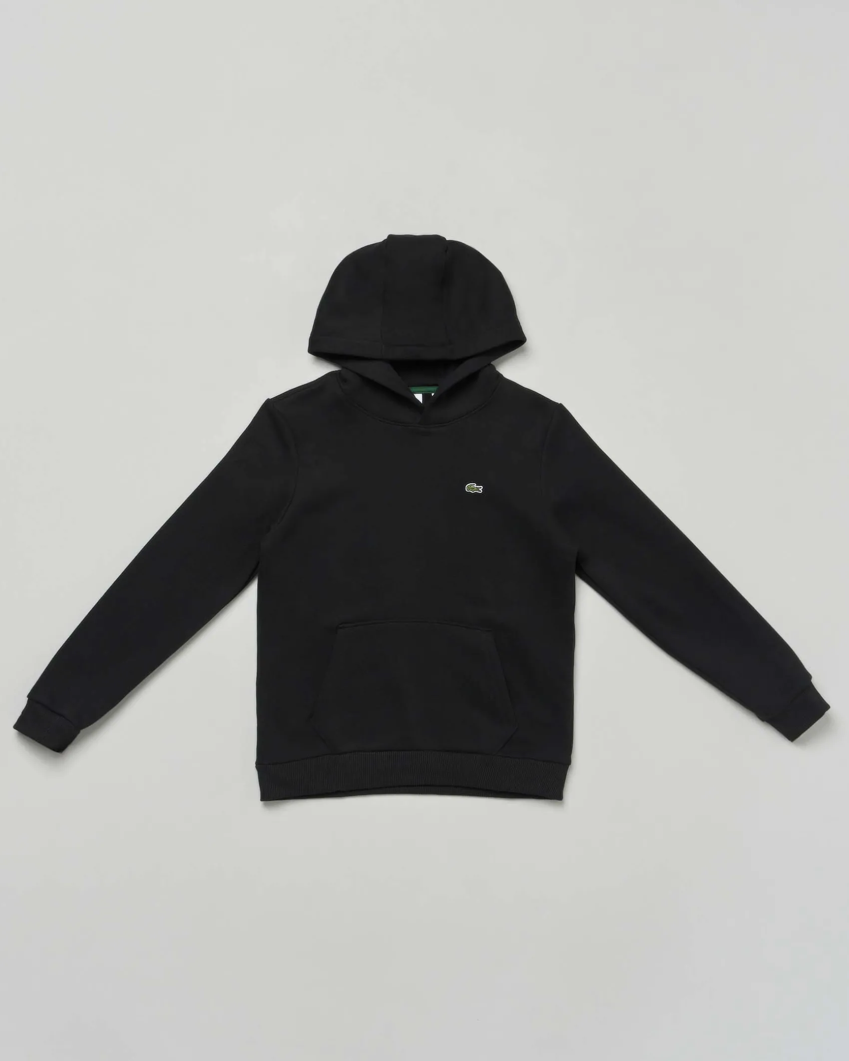 Felpa Lacoste nera con cappuccio e mini logo icon