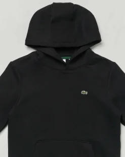 Felpa Lacoste nera con cappuccio e mini logo icon