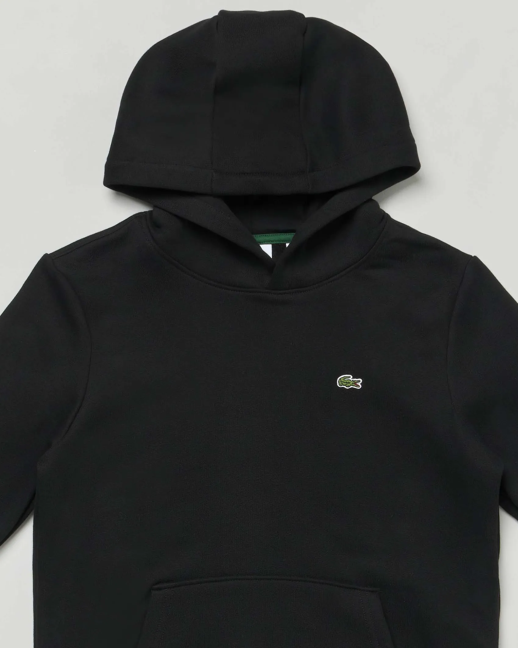 Felpa Lacoste nera con cappuccio e mini logo icon