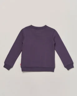 Felpa Levi's blu girocollo con logo batwing rosso