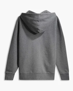 Felpa Levi's grigia con cappuccio e chiusura zip con logo batwing piccolo