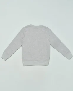 Felpa Levi's grigia girocollo con logo batwing rosso